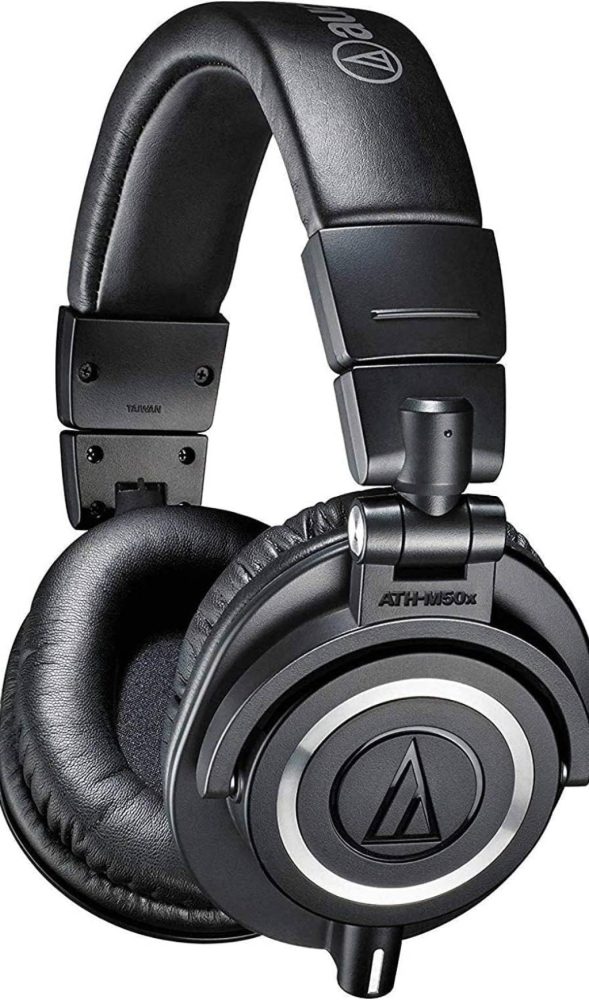 Audio-Technica ATH-M50X Professional Studio Monitor Headphones, Black, Professional Grade, Critically Acclaimed, with Detachable Cable