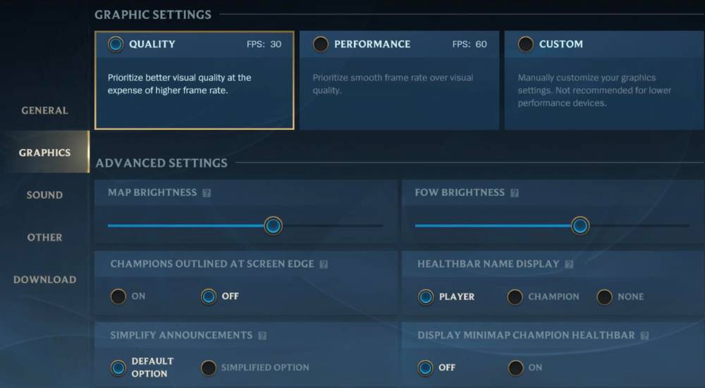 Best Graphic Settings For Wild Rift