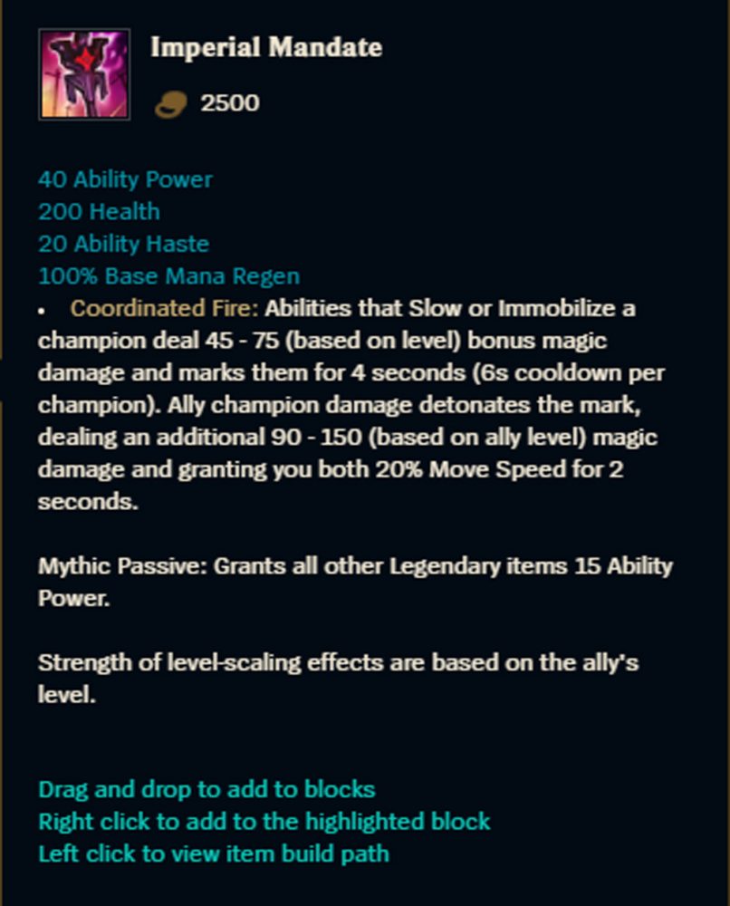 Best Burn Item Imperial Mandate League of Legends