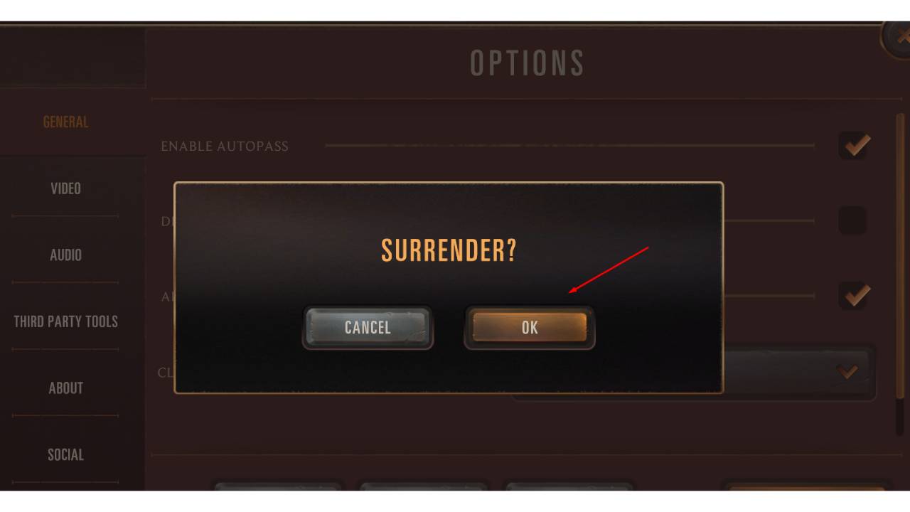 3. Confirm to end the match.