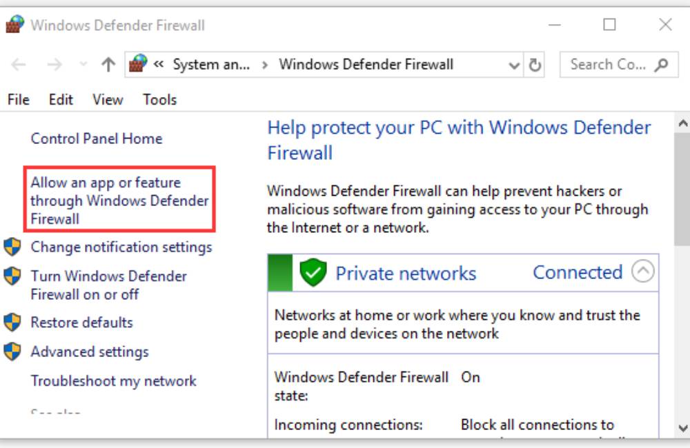 Firewall or Antivirus Software