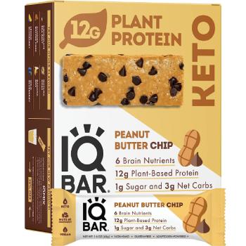 IQBAR Brain and Body Keto Protein Bars: Peanut Butter Chip Delight