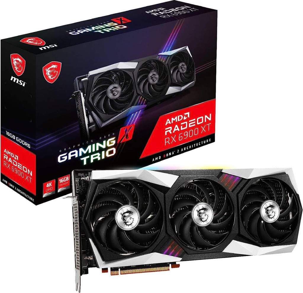 MSI Gaming Radeon RX 6900 XT Boost Clock Up to 2340 MHz 256-bit 16GB GDDR6 DP/HDMI Triple Torx 4.0 Fans FreeSync DirectX 12 VR Ready RGB Graphics Card