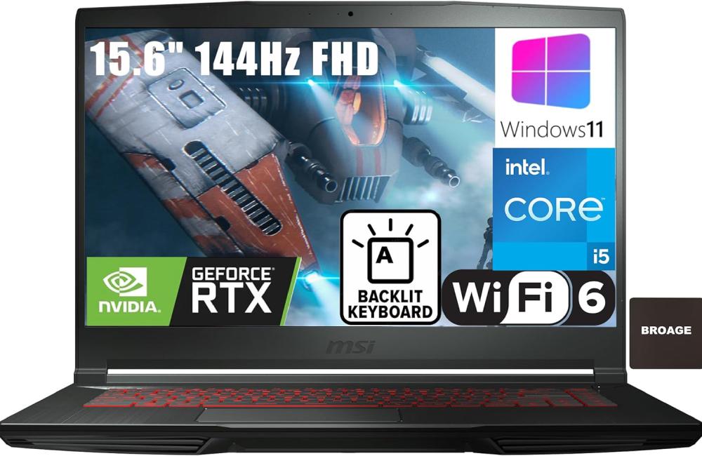 MSI GF63 Thin 15.6" 144Hz FHD Gaming Laptop Computer
