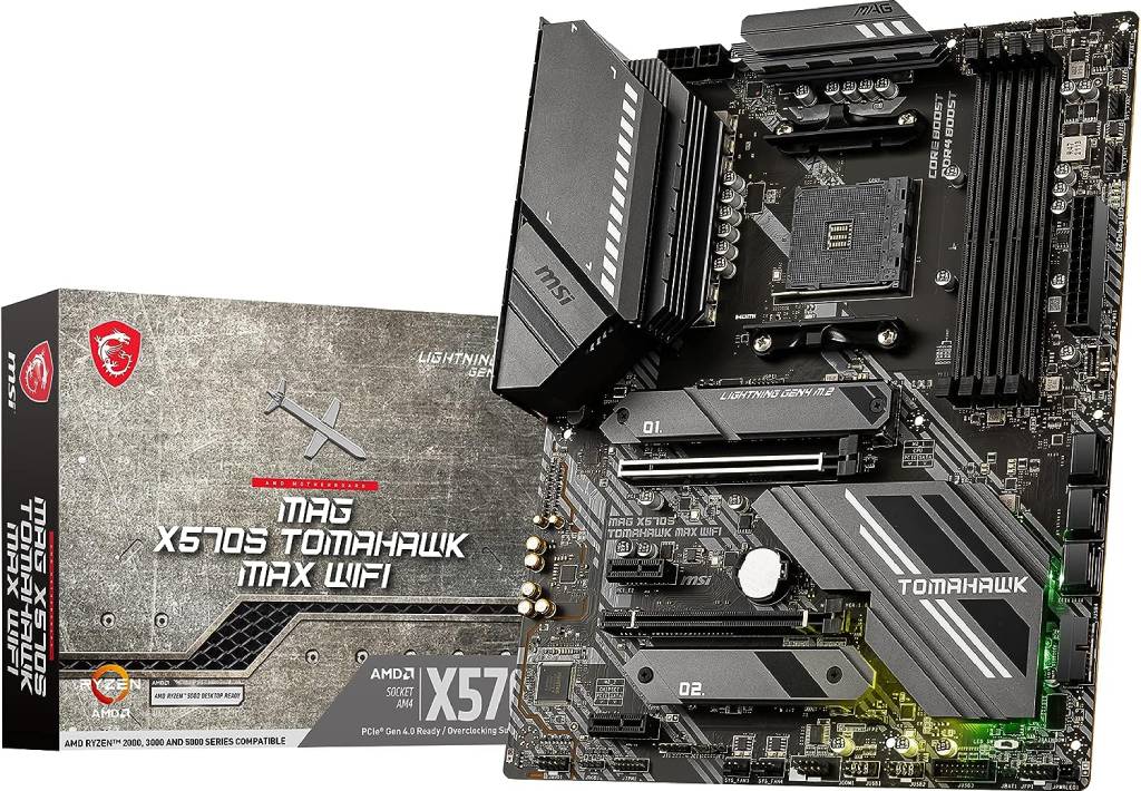 MSI MAG X570S Tomahawk WiFi Motherboard (AMD AM4, DDR4, PCIe 4.0, SATA 6Gb/s, M.2, USB 3.2 Gen 2, AC Wi-Fi 6, HDMI, ATX)